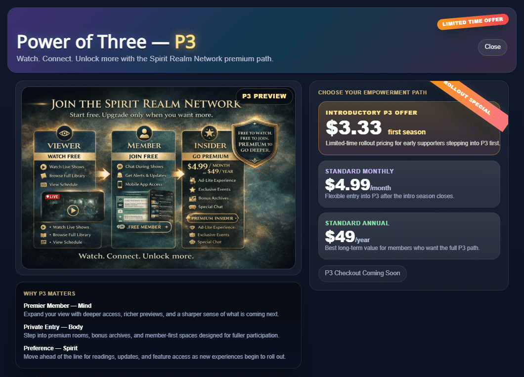 Join the Spirit Realm Network membership path